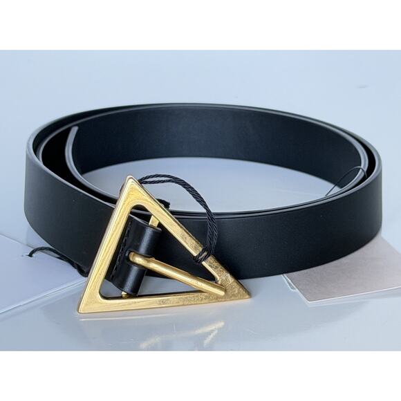 Bottega Veneta Triangle Calf Leather Black Belt 34/85 609275 Italy NWT $450 main image 7